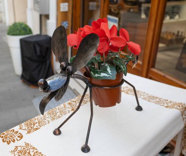 Çiçek saksısı şeklinde bir köpek görüntüsü