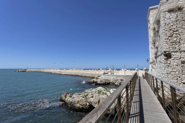 Vista Del Muelle Del Pueblo Pesquero Giovinazzo Provincia Bari Puglia — Foto de Stock