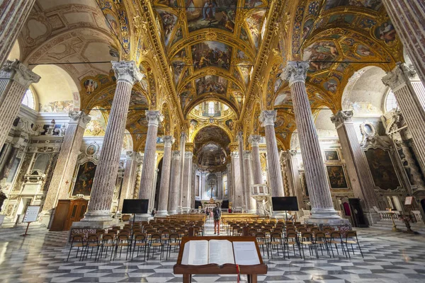 Genoa Italia Abril 2023 Interior Basílica Santissima Annunziata Vastato Génova — Foto de Stock