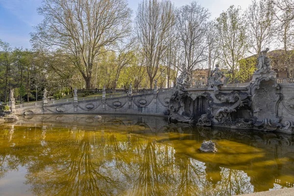 stock image TURIN, ITALY, APRIL 11, 2023 -The fountain of the 12 months near Valentino Park in Turin (Torino), Piedmont, Italy