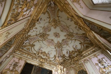 GENOA, İtalya, 28 Nisan. 2023 - İtalya Cenova Kraliyet Sarayı 'nın dekore edilmiş tavanı