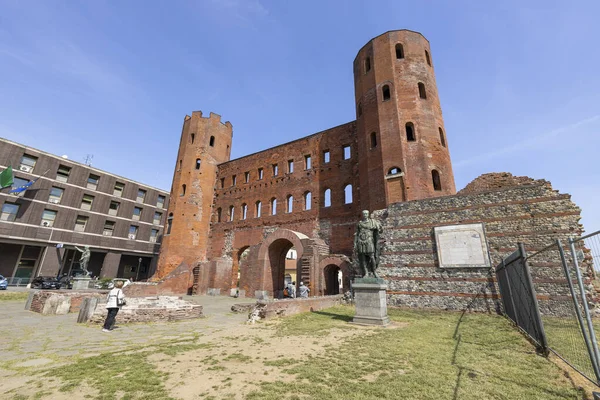 stock image TURIN, ITALY, APRIL 11, 2023 - View of the Palatine Gate of Turin (Torino), Italy