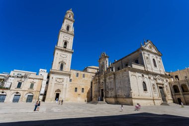 LECCE, ITALY, 12 Temmuz 2022 - Santa Maria Assunta Metropolitan Katedrali Lecce, Puglia, İtalya