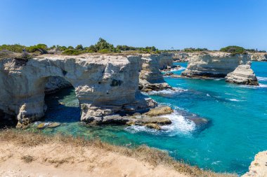 Melendugno 'daki Sant' Andrea Yığınları, Salento bölgesi, Lecce, Puglia, İtalya