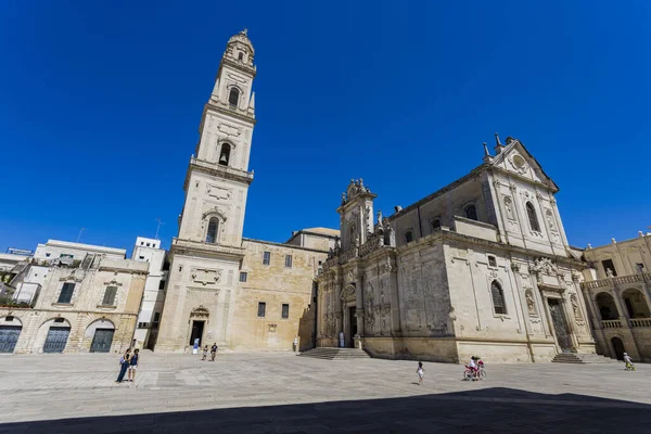 Lecce Italië Juli 2022 Metropolitane Kathedraal Van Santa Maria Assunta — Stockfoto