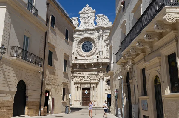 Lecce Olaszország 2022 Július Szent Kereszt Bazilika Santa Croce Lecce Jogdíjmentes Stock Fotók