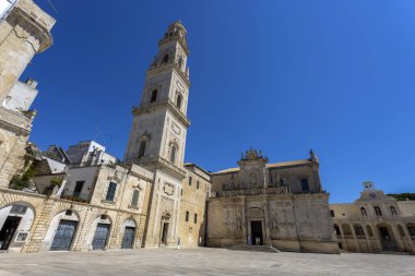 LECCE, ITALY, 12 Temmuz 2022 - Santa Maria Assunta Metropolitan Katedrali Lecce, Puglia, İtalya