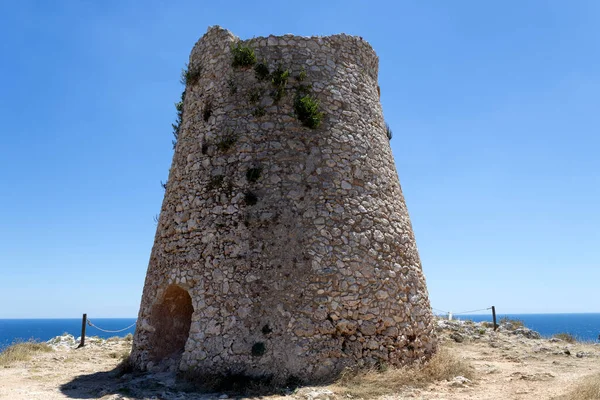 Vue Tour Minervino Fortification Défense Côte Est Salento Dans Municipalité — Photo