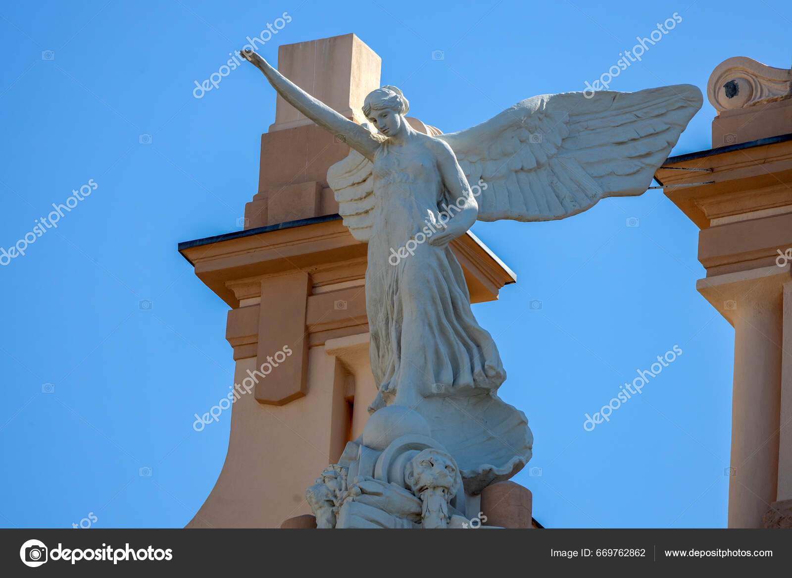 Genova Italy July 2023 Victory Angel Statue Fascist Regime Top – Stock ...