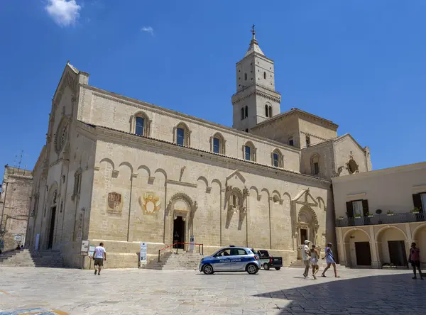 Matera Włochy Lipiec 2022 Katedra Matery Historycznym Centrum Miasta Włochy — Zdjęcie stockowe