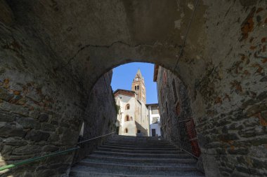 Merkez şehir Avigliana 'nın manzarası, Torino, Piedmont, İtalya