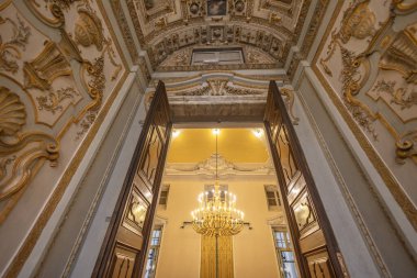 GENOA, ITALY, JANUARY 19, 2024 - Tobia Pallavicino veya Carrega Sarayı - Kataldi, Ceneviz Ticaret Odası, İtalya