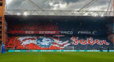 GENOA, ITALY, JANUARY 13, 2024 - Cenova Kriketi 'nin Luigi Ferraris Stadyumu ve futbol taraftarlarının Ceneviz İtalya' daki maçından önceki görüntüsü.