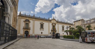 MONREALE, ITALY, 16 Haziran 2023 - Monreale 'deki Benedictine Manastırı, Palermo, Sicilya, İtalya