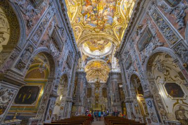 PALERMO, ITALY, 15 HAZİRAN 2023 - İtalya 'nın Sicilya, Palermo kentindeki Santa Caterina d' Alessandria Kilisesi 'nin İçi