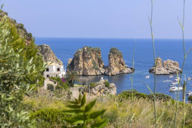 Scopello ton balığı fabrikası Trapani, Sicilya, İtalya 'da