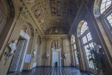 GENOA, İtalya, 18 Mayıs 2024 - Villa Scassi 'nin oturma odası - Cenova İmparatorluğu, İtalya