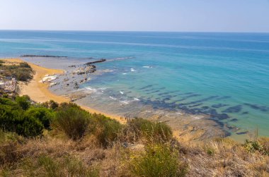 Scala dei Turchi, Agrigento, Sicilya, İtalya 'nın Realmonte kasabasındaki beyaz kaya kayalığı.