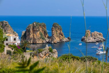 Scopello ton balığı fabrikası Trapani, Sicilya, İtalya 'da