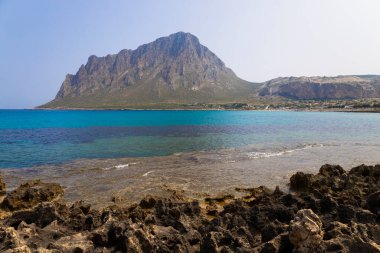 Custonaci 'deki Cornino Körfezi, Trapani, Sicilya, İtalya