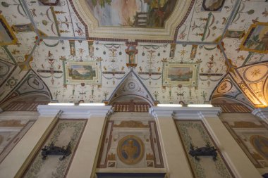 GENOA, ITALY, 18 MAYIS 2024 - İtalya 'nın Cenova kentindeki Villa Spinola San Pietro' nun fresk tavanı