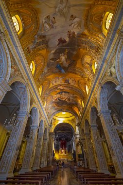 ACIREAL, ITALY, 18 Haziran 2023 - Maria SS Bazilika Katedrali 'nin İçi. Acireale 'li Annunziata veya Duomo, Catania, Sicilya, İtalya