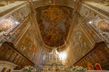 ACIREALE, ITALY, 18 Haziran 2023 - San Sebastiano Basilica Collegiata Sunağı, Catania, İtalya