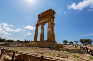 Temple of the Dioscuri, Castor and Pollux in the Valley of Temples, Agrigento, Sicily, Italy clipart