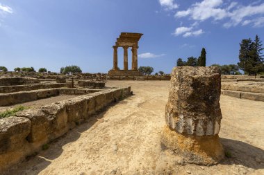 Temple of the Dioscuri, Castor and Pollux in the Valley of Temples, Agrigento, Sicily, Italy clipart