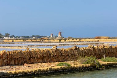 Oriented nature reserve Saline of Trapani and Paceco, province of Trapani, Sicily, Italy clipart