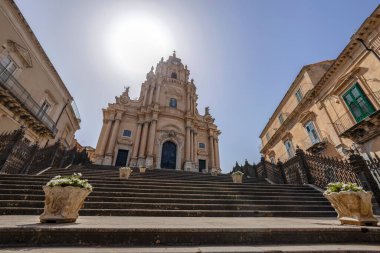 Ragusa 'daki Aziz George Katedrali, İtalya, Sicilya, Unesco' nun dünya mirası bölgesi.