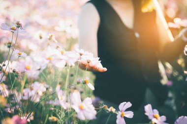 Güneşin doğuşunda mutlu özgürlük
