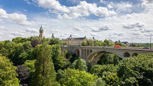 Ponte Adolfo Maior Ponte Arco Pedra Mundo Cidade Luxemburgo Recebeu — Fotografia de Stock