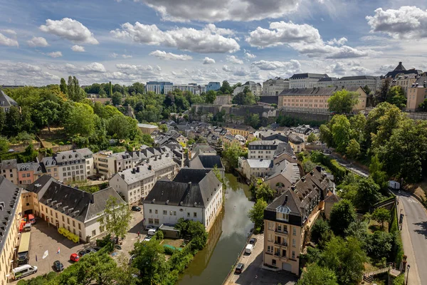 Luxemburgo Belo Dia Verão Uma Bela Cidade Histórica Com Belos — Fotografia de Stock