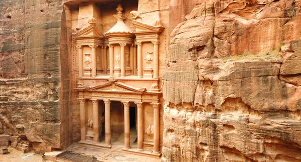 Antica Petra Giordania Khazneh Tesoro Sito Storico Archeologico Giordania Destinazione — Foto Stock
