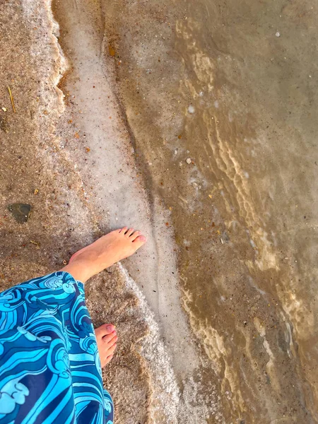 Der See Mit Salzwasser Füße Ufer Des Toten Meeres — Stockfoto