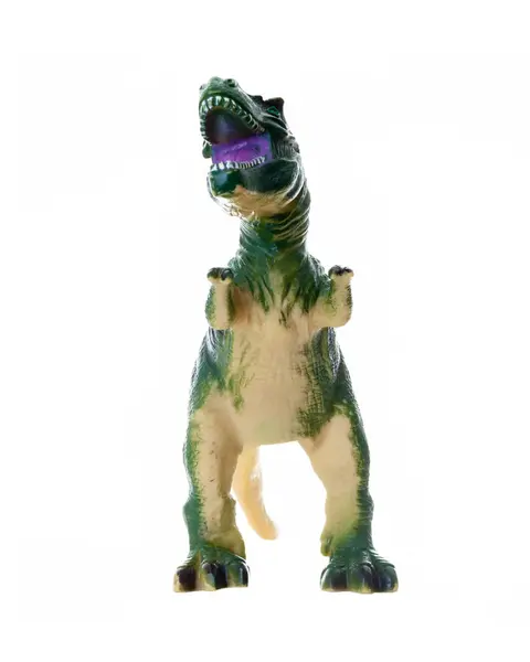 Vibrant Toy Replica Tyrannosaurus Rex Isolated White Background Stok Gambar Bebas Royalti