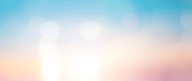 Environment day concept: nature sunset blue sky and orange sky blur Colorful background 