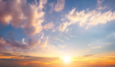 Sunset sky as background or morning sunrise sky and clouds.
