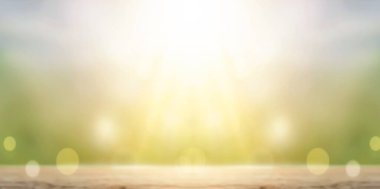 dünya çevresi ve dünya günü, bulanık doğal yeşil ve bokeh güneş ışığı soyut arkaplan