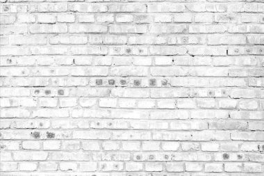 Beyaz tuğla duvar dokusu. Tasarım için soyut arkaplan. Tek Renkli.