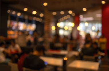 Kahve dükkanının arka planı bulanık Bokeh imajı, klasik ton