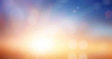 Bokeh efektli bulanık arkaplan. Gün batımı. 