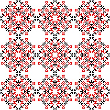 Geleneksel Ukrayna folkloru işlemeli kusursuz desen, işlemeli sanat, etnik mandala süsü vyshyvanka yani bağımsızlık, vektör çizimi