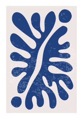 Minimalist wall art poster with abstract shapes composition in trendy contemporary cut paper collage style, can be used as poster, flyer, card, brochure etc