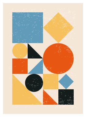 En az 20 'lik geometrik tasarım posteri, ilkel şekilli vektör şablonu, modern hipster tarzı.