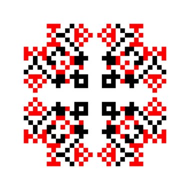 Geleneksel Ukrayna halkı işlemeli sanat, etnik mandala süsü vyshyvanka bilgelik, vektör illüstrasyonu