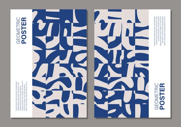 Σετ Αφισών Μινιμαλιστικής Τέχνης Τοίχου Αφηρημένα Σχήματα Σύνθεσης Μοντέρνο Στυλ — Διανυσματικό Αρχείο