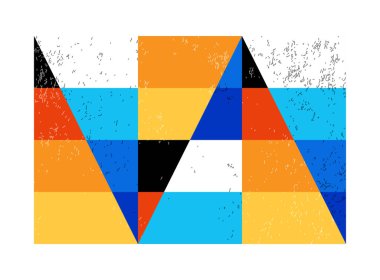 Minimum geometrik tasarım posteri, ilkel şekilli vektör şablonu, modern hipster tarzı.