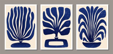 Matisse, soyut organik çiçek şekilleriyle süslenmiş minimalist duvar sanat posterlerinden esinlenmiştir.